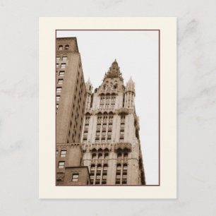Postal Woolworth Building Sepia Postcard