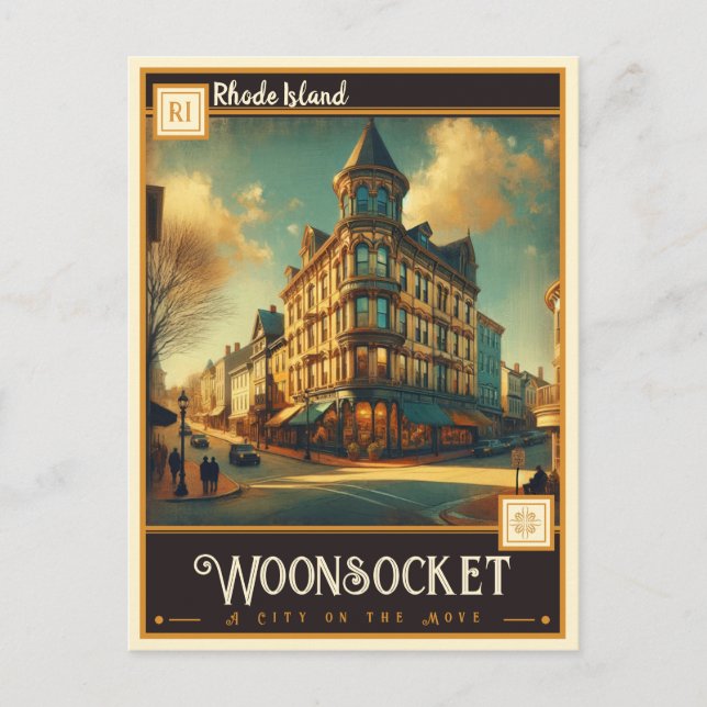 Postal Woonsocket, Rhode Island | Vintage (Anverso)
