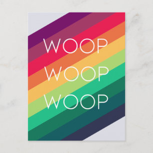 Postal Woop arcoiris   Felicitaciones a la celebración mo