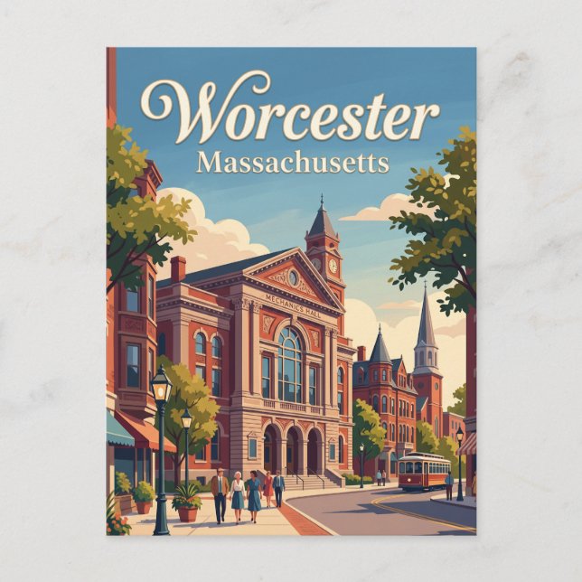 Postal Worcester, Massachusetts (Anverso)