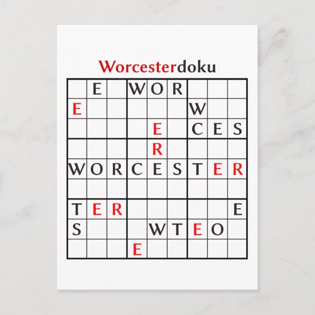 Postal worcesterdoku (Anverso)