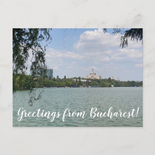 Postal World2Celebrate: ¡Saludos desde Bucarest! (Anverso)