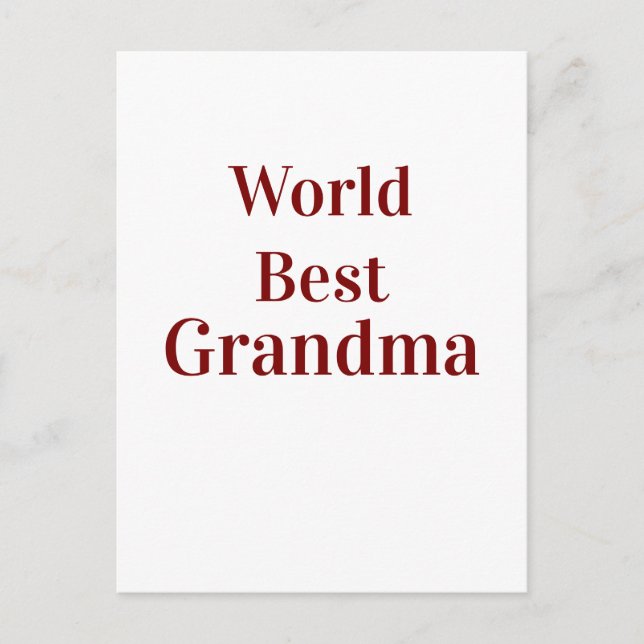 Postal World best Grandma grandmother grandparents pink n (Anverso)