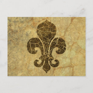 Postal Worn Fleur De Lis