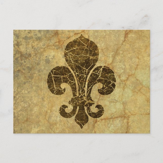 Postal Worn Fleur De Lis (Anverso)