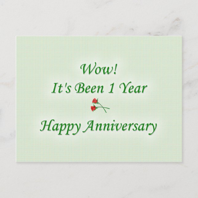 Postal Wow! Ha sido 1 año feliz aniversario de It&apos (Anverso)