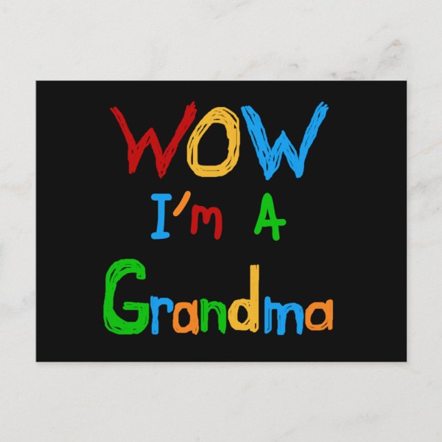Postal WOW, soy una abuela con camisetas y regalos (Anverso)