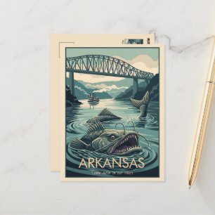 Postal WPA Arkansas Río Blanco