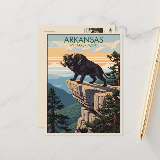 Postal WPA Arkansas Whitaker Point (Anverso/Reverso In Situ)