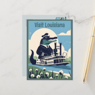 Postal WPA Barco de Vapor de Louisiana