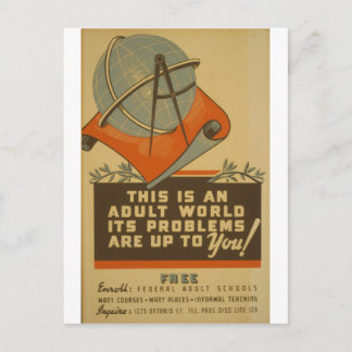 Postal WPA - Mundo de adultos