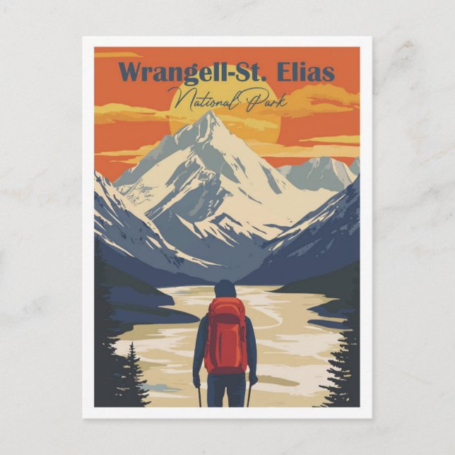 Postal Wrangell St Elias Alaska Artwork Travel Place (Anverso)