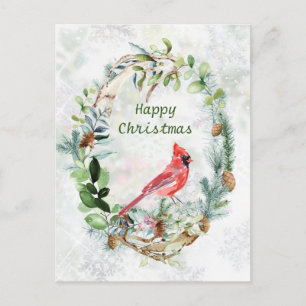 Postal Wreath Cardinal Bird
