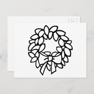 Postal Wreath color-tu-propio con reverencia