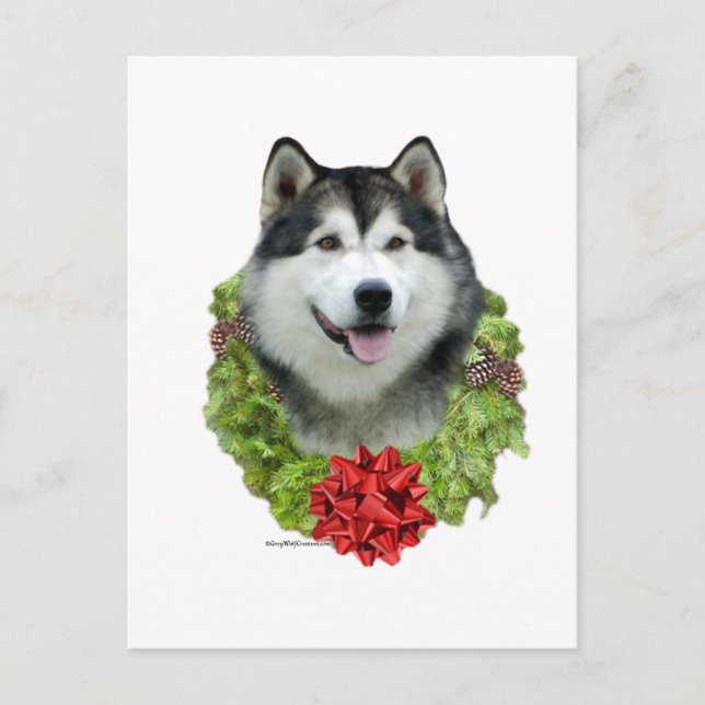 Postal Wreath de Alaskan Malamute (Anverso)