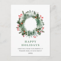 Wreath Holly Berry Pine Forest Navidades