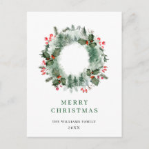 Wreath Holly Berry Pine Forest Navidades