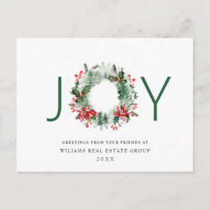 Postal Wreath Holly Berry Pine Forest Navidades