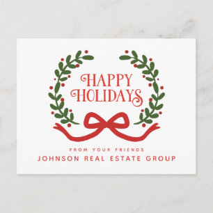 Postal Wreath navidades    Saludos navideños