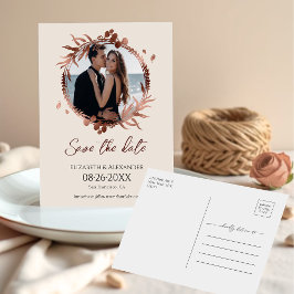 Postal Wreath Photo de durazno ligero Guardar la fecha