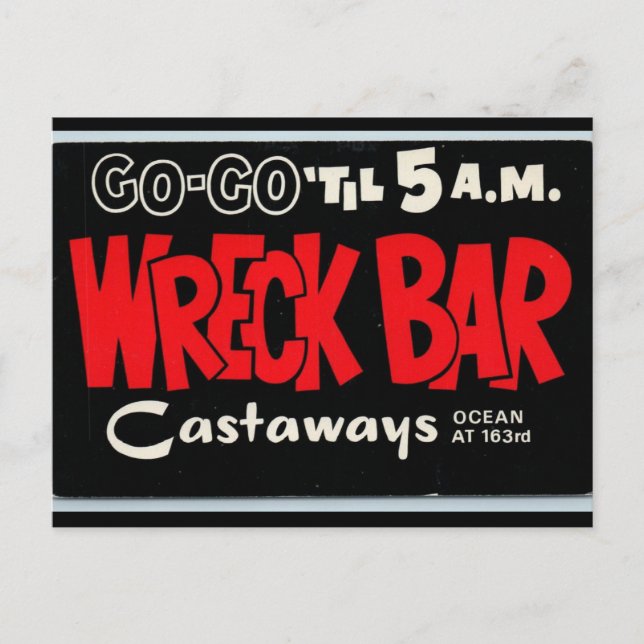 POSTAL WRECK BAR THE CASTAWAYS MIAMI BEACH POSTCARDS (Anverso)