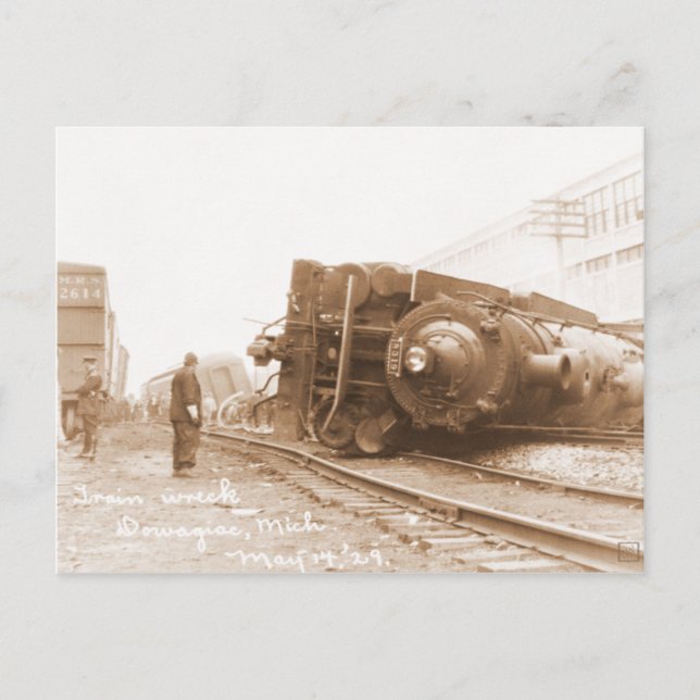 Postal Wreck de tren 1929 (Anverso)