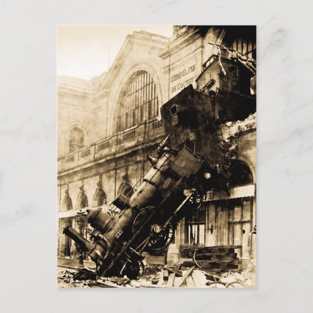 Postal Wreck en Montparnasse 1895 Vintage (Anverso)