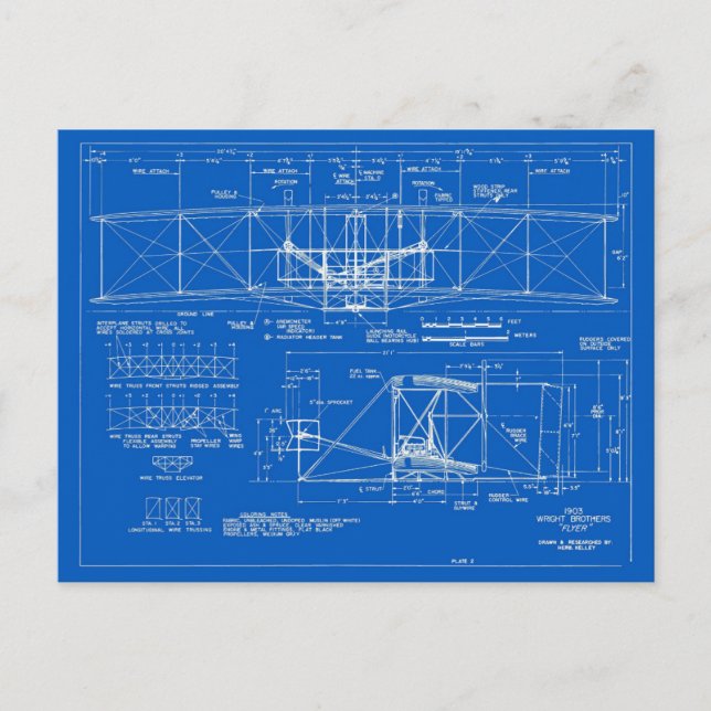 Postal Wright Bros. Plan "Flyer" 1903 (Anverso)