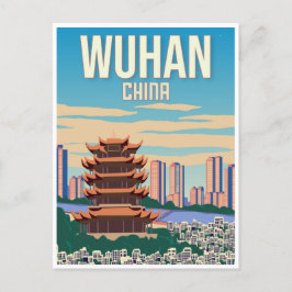Postal Wuhan china Viaje de vintage turismo retro