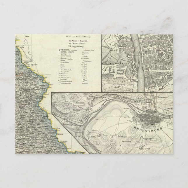Postal Wurzburgo, Baviera, Regensburg (Anverso)