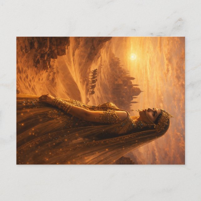 Postal Wüstenprinzessin im Abendrot (Anverso)