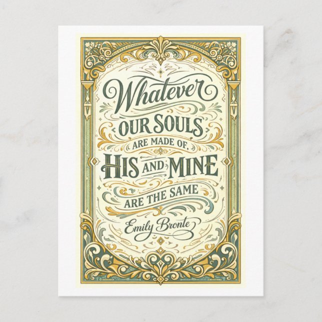 Postal Wuthering Heights Bronte Quote (Anverso)