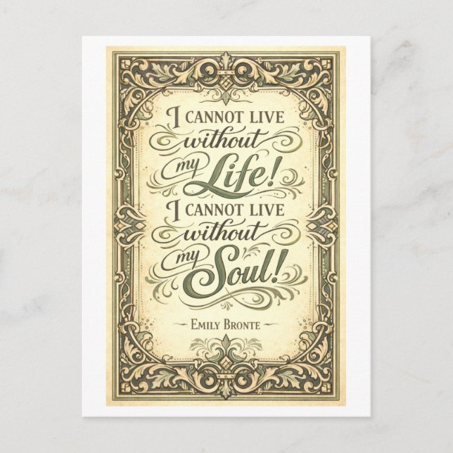 Postal Wuthering Heights Bronte Quote (Anverso)