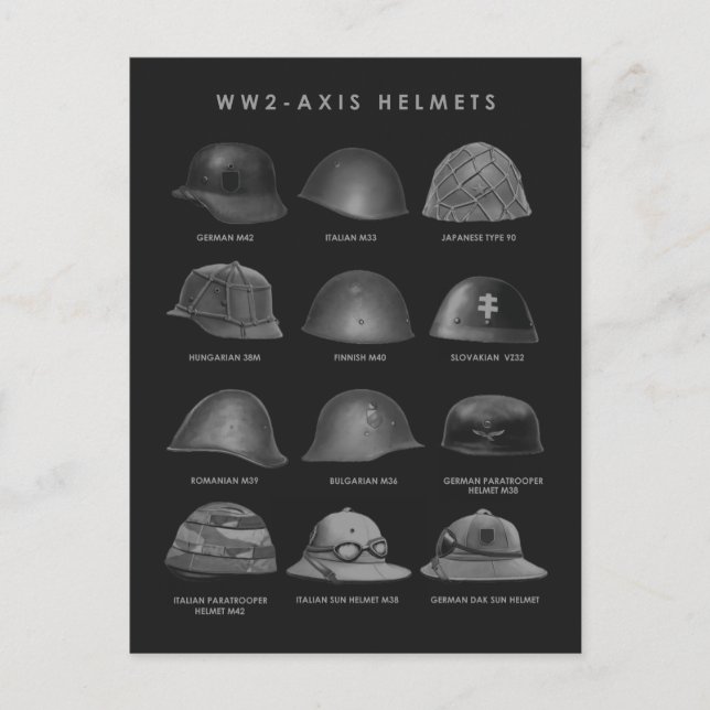 Postal WW2 - Axis Helmets  (Anverso)