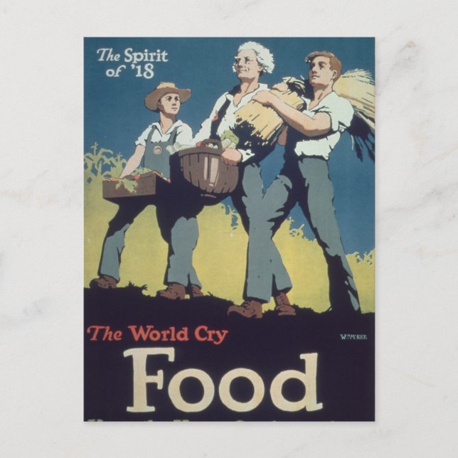 Postal WWI de alimentos - Personalizado de cosecha (Anverso)