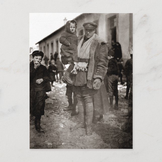 Postal WWI - Funcionario de Campo Americano + Huérfanos F (Anverso)