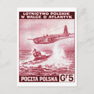 Postal WWII Fuerza Aérea Polaca