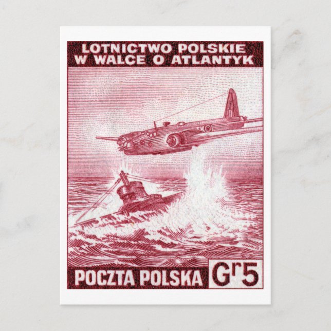 Postal WWII Fuerza Aérea Polaca (Anverso)
