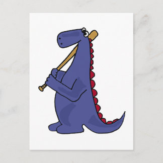 Postal WX- Dinosaurio Azul jugando al Personalizado de bé