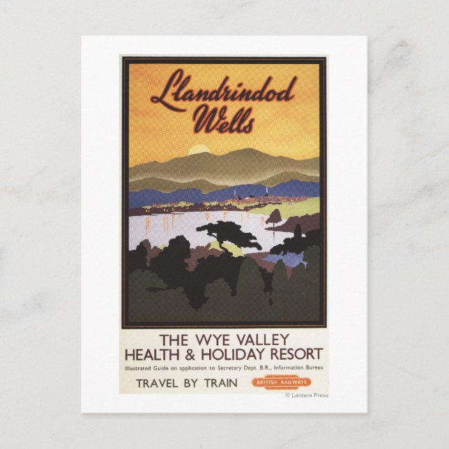 Postal Wye Valley Resort Poster de Ferrocarril Británico (Anverso)