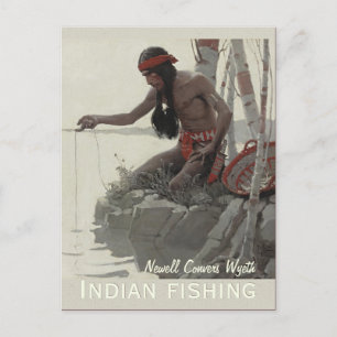 Postal Wyeth pescando indios CC0480