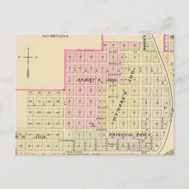Postal Wymore y Filley, Nebraska (Anverso)