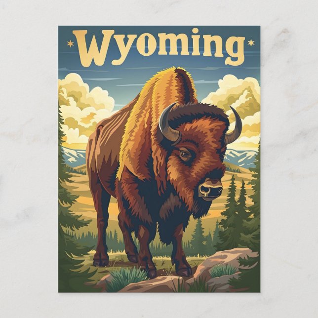 Postal Wyoming Bison (Anverso)