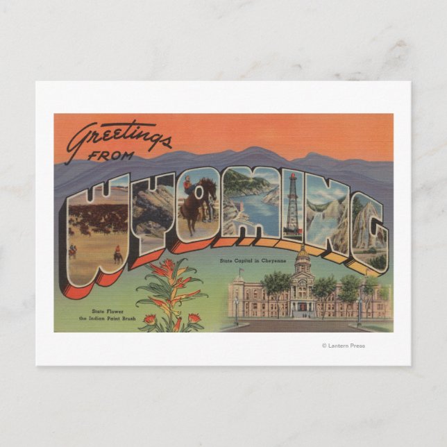 Postal Wyoming (Capital Estatal/Flor) (Anverso)