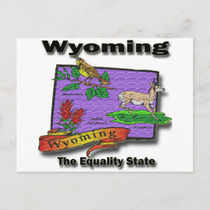 Postal Wyoming El Pájaro Del Estado De La Igualdad Querid
