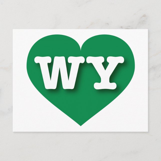 Postal Wyoming Green Heart - Amo WY (Anverso)