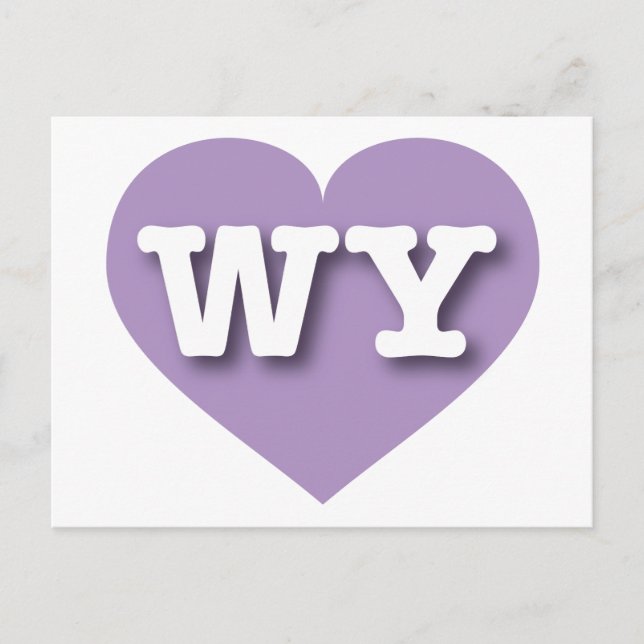 Postal Wyoming Lavender Heart - Me encanta WY (Anverso)