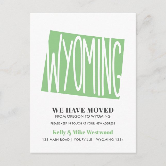 Postal Wyoming Nos hemos mudado Nueva dirección Nueva Cas (Anverso)