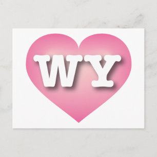 Postal Wyoming Pink Fade Heart - Amo WY