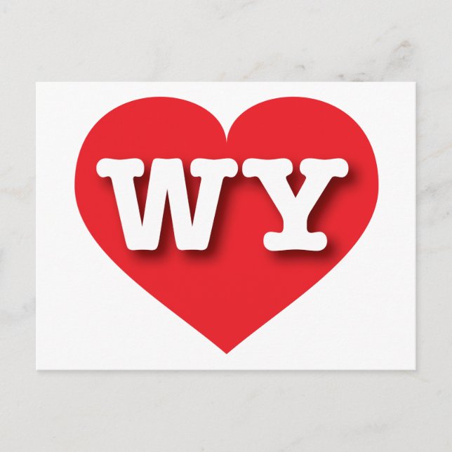 Postal Wyoming Red Heart - Amo WY (Anverso)